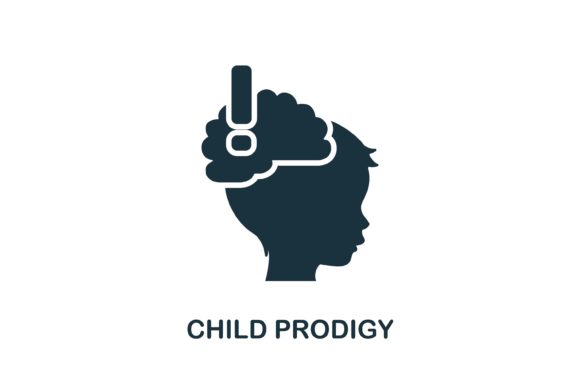 Child Prodigy Icon: Versatile Vector for Modern Design