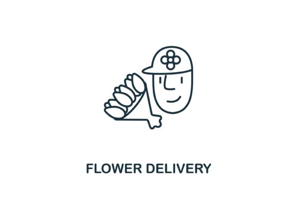 Flower Delivery Icons for Design Projects