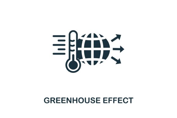 Greenhouse Effect Icon: Simple, Versatile Design for Any Project