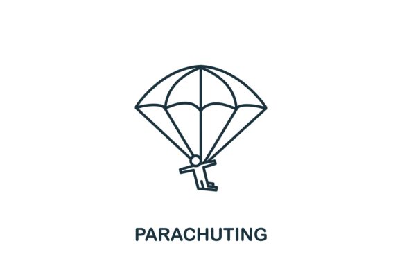 Parachuting Icon from Hobbies Collection: A Versatile Design Element for Modern Creatives